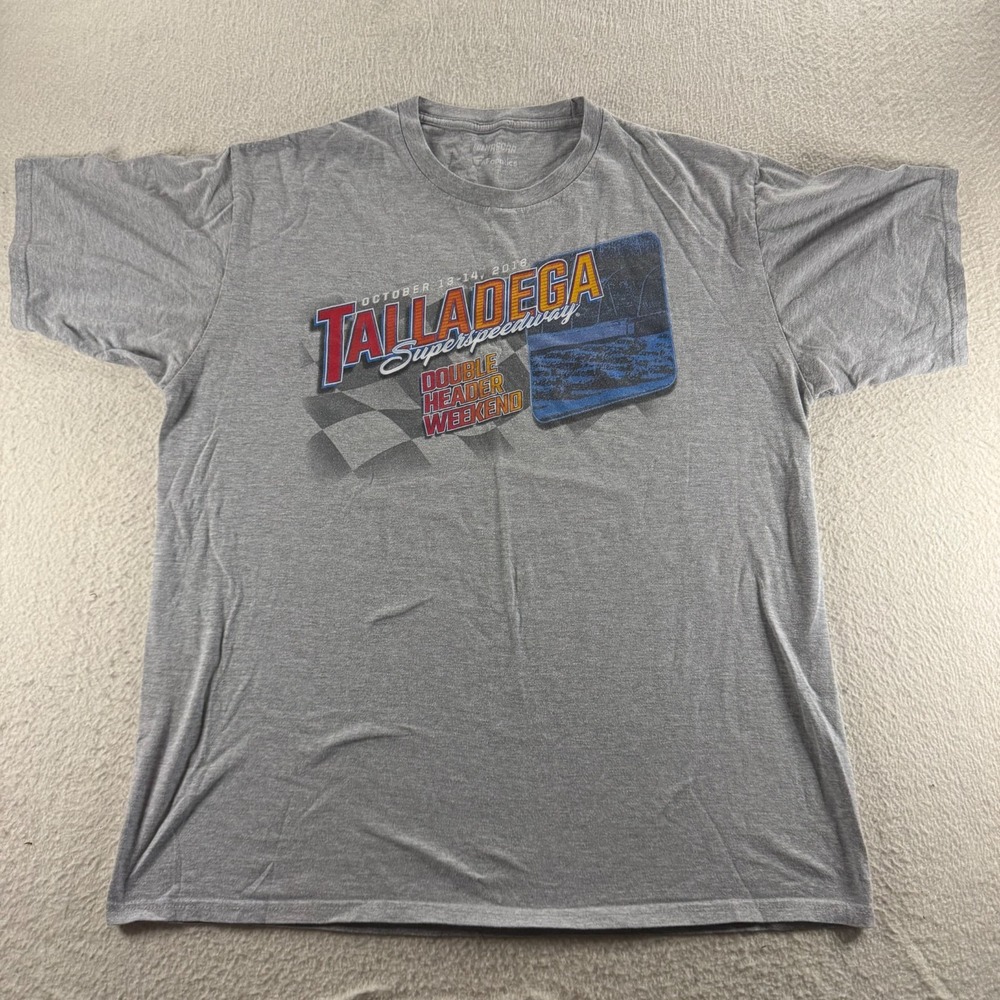 Fanatics NASCAR T-Shirt Mens XL Gray 2018 Talladega Double Header Weekend